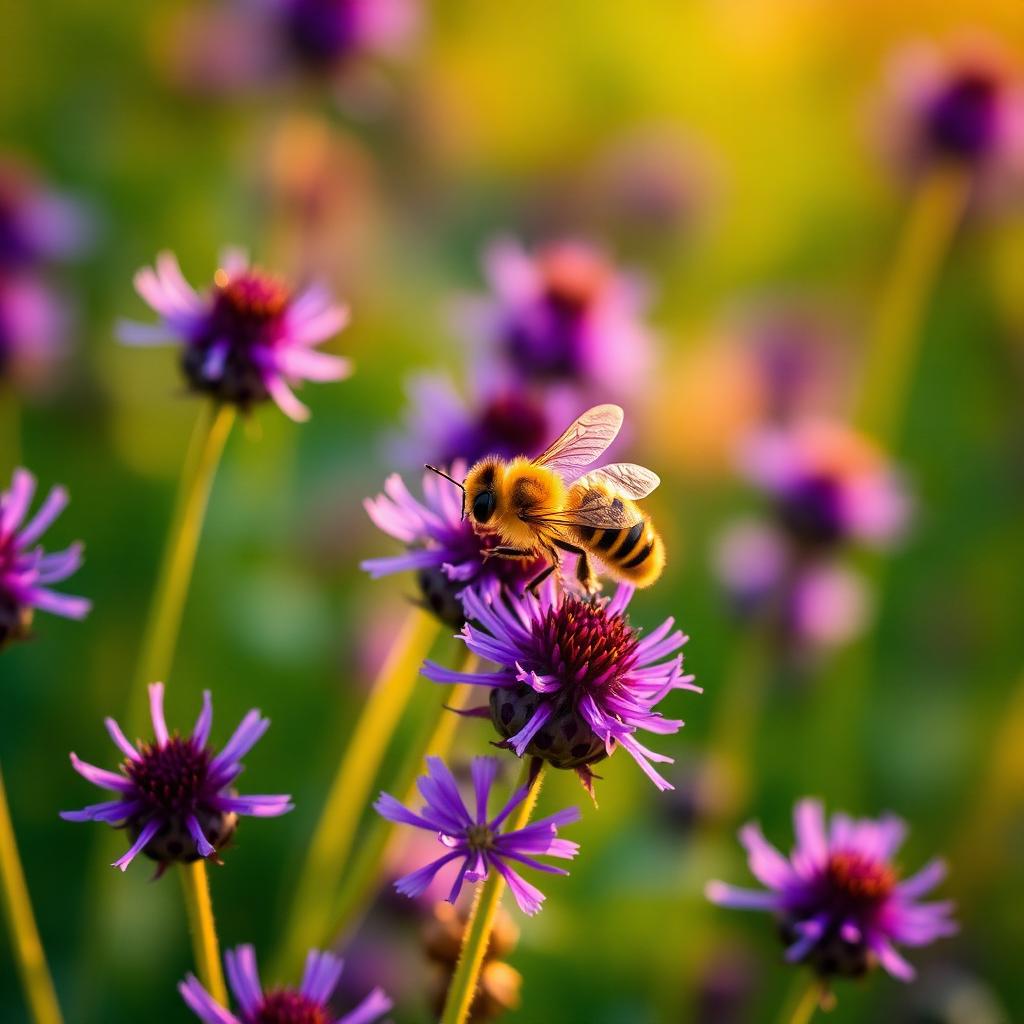 Пчёлы на медоносных цветах