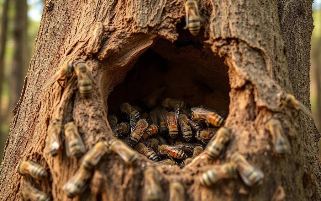 Дикие пчёлы в естественной среде обитания